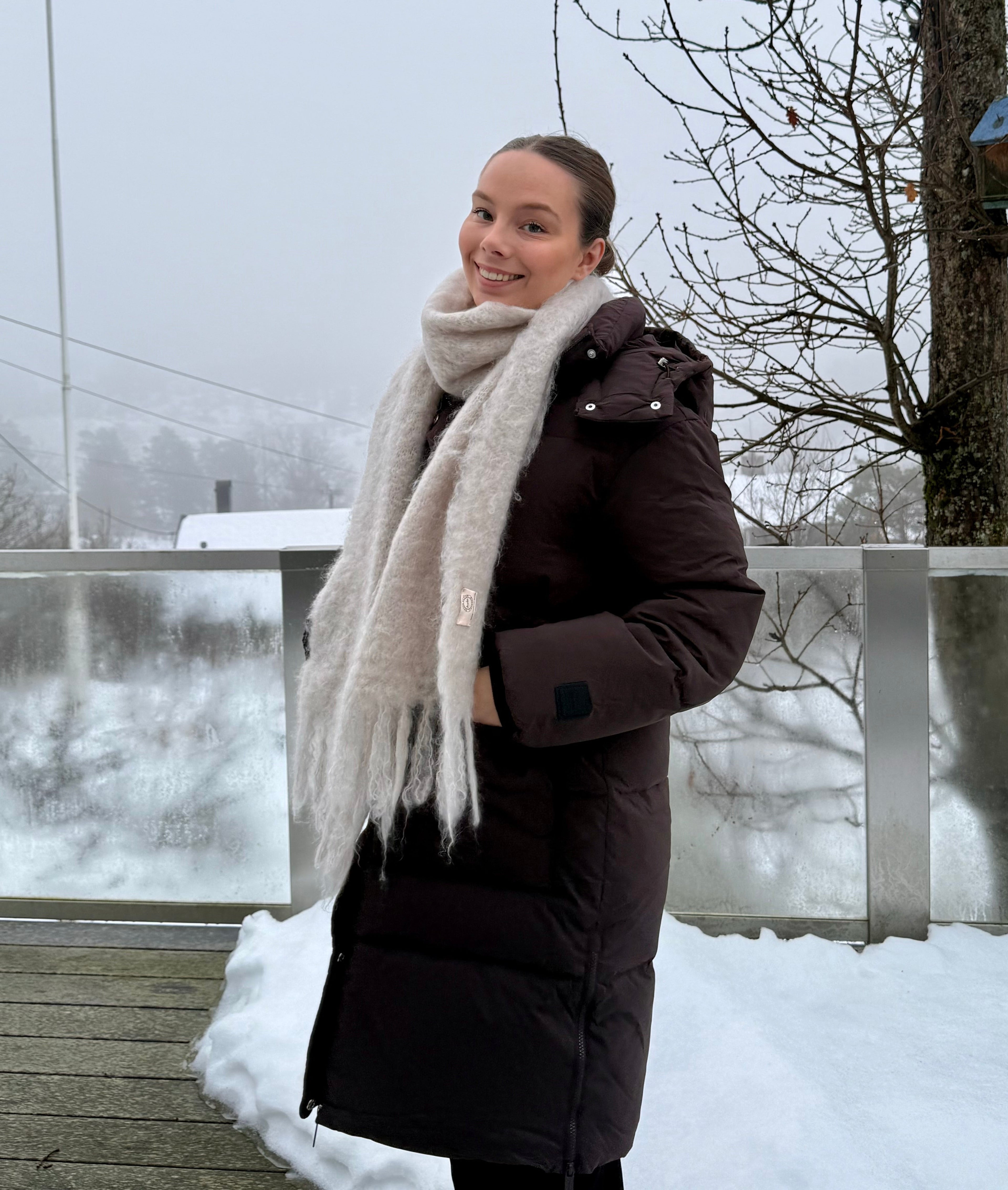 Bruka Design Mohair Håndstrikket Skjerf - Linne Linfarget