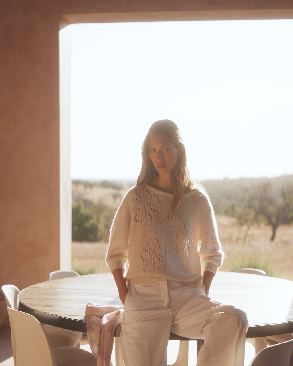 Cashmere Sweater With Flower