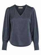 Haust Satengbluse V-hals