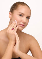 Margosha Red Velvet Ring - Sølv