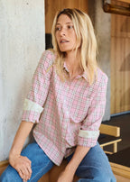 Part Two Yana Flannel Shirt - Light Pink Checked