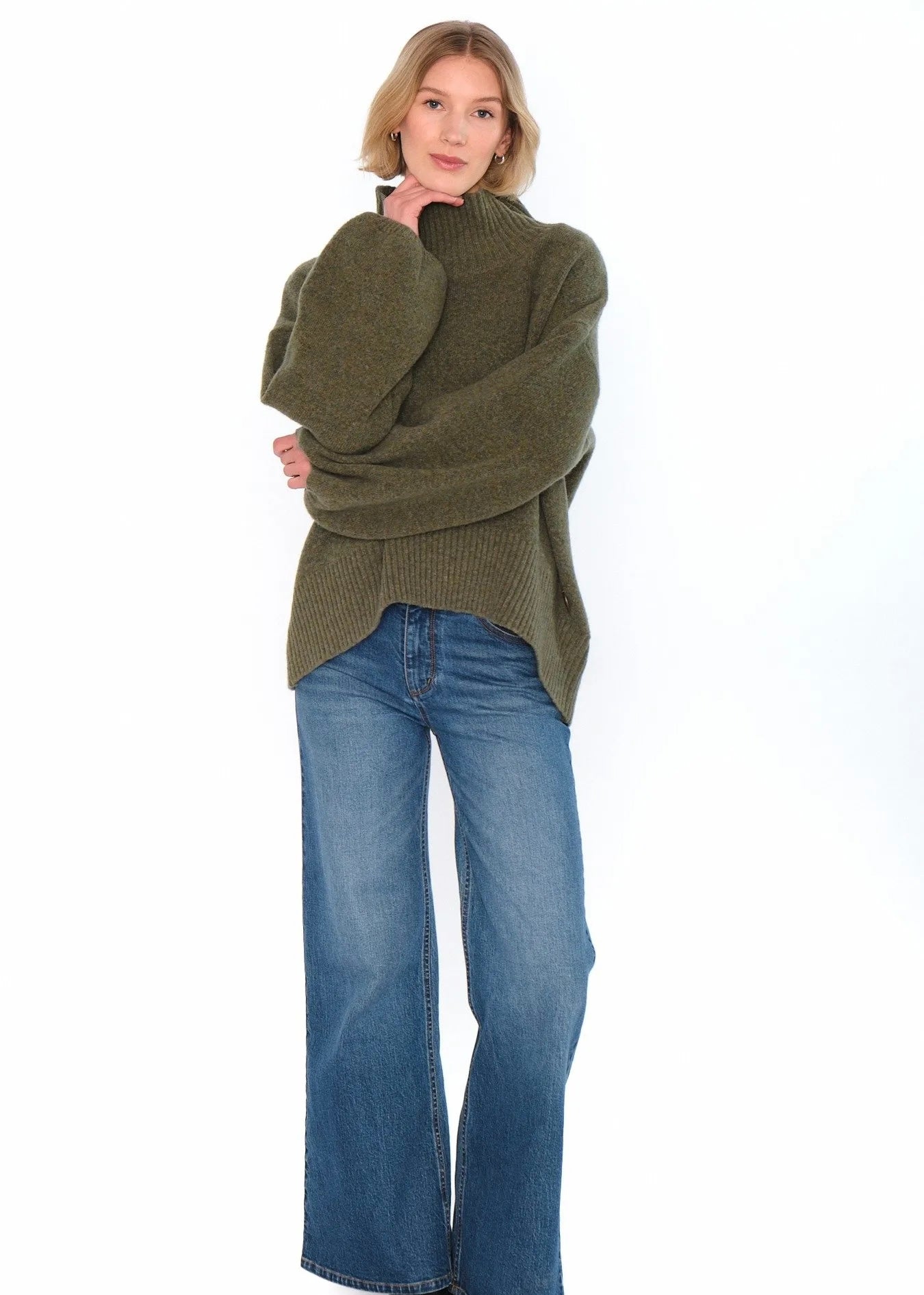 Hést Fam patch kort genser - mosegrønn