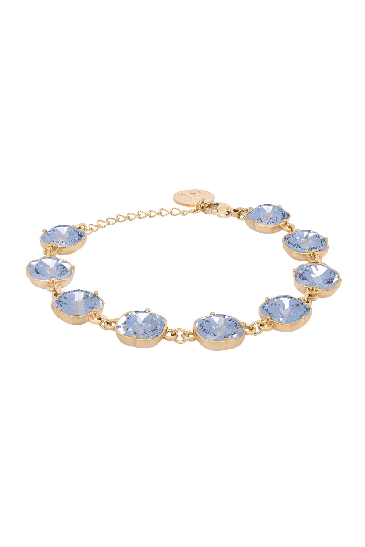 Carla Swarovski Lux Armbånd Denim Blå / Børstet Gull