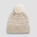 Morild Twist Jaquard Beanie with Reflective Detail - Sand/Offwhite