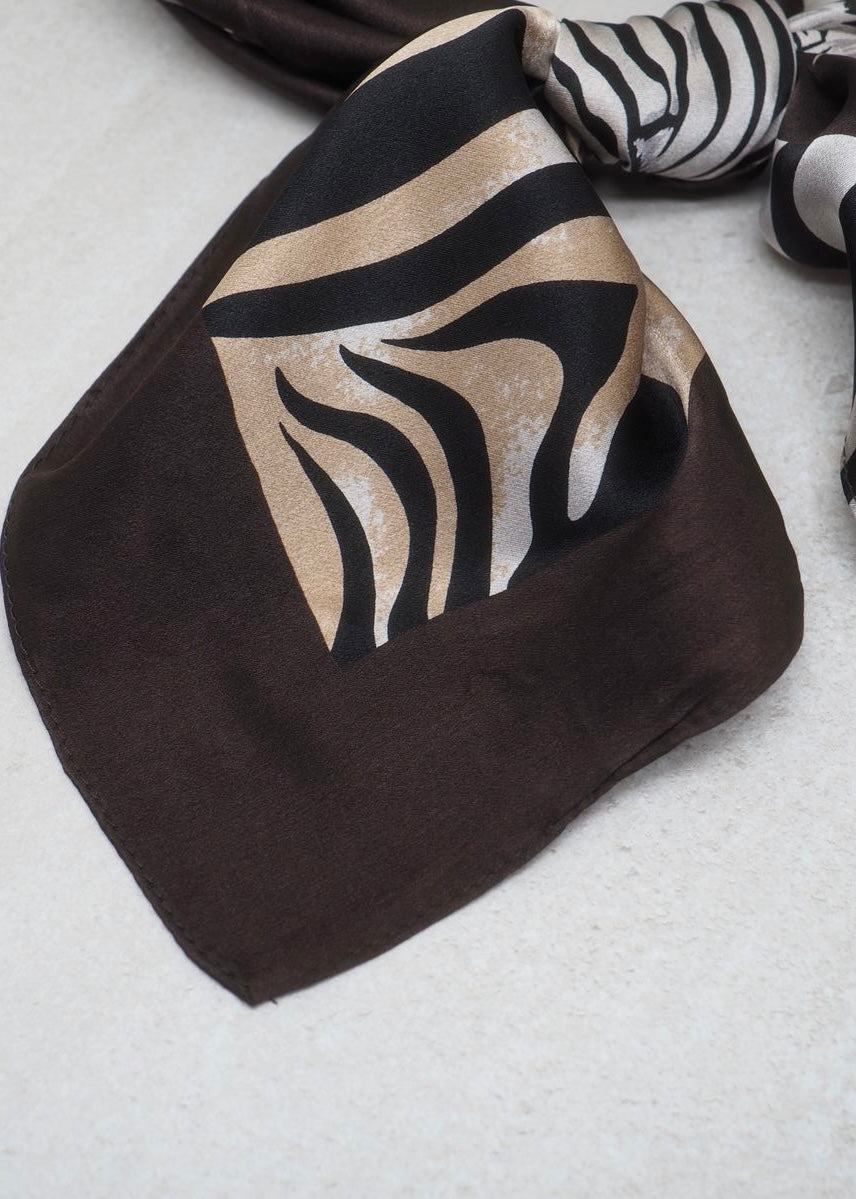 7days Silkeskjerf - Zebra Brun