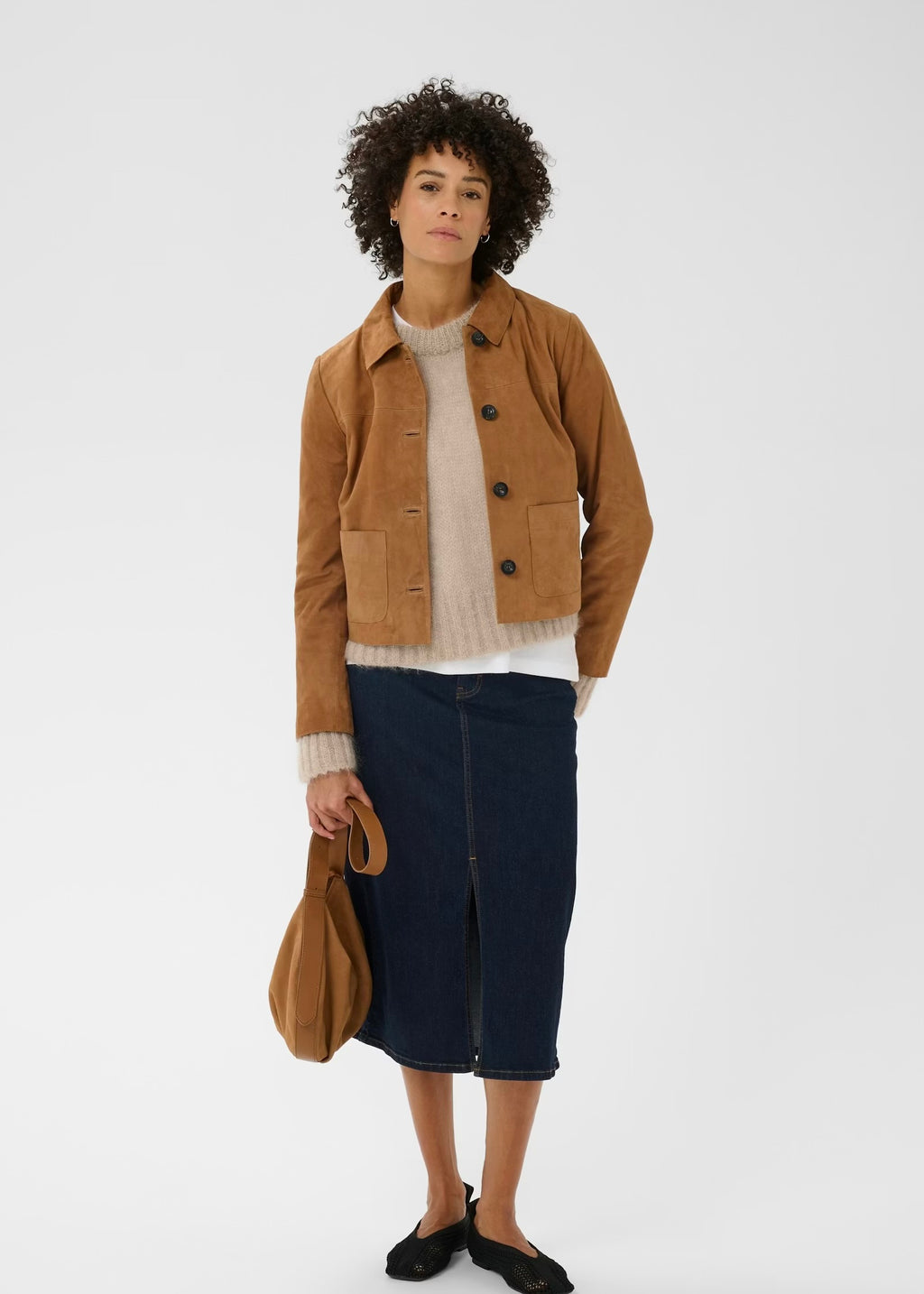 Part Two Nema Semsket Skinnjakke - Brun