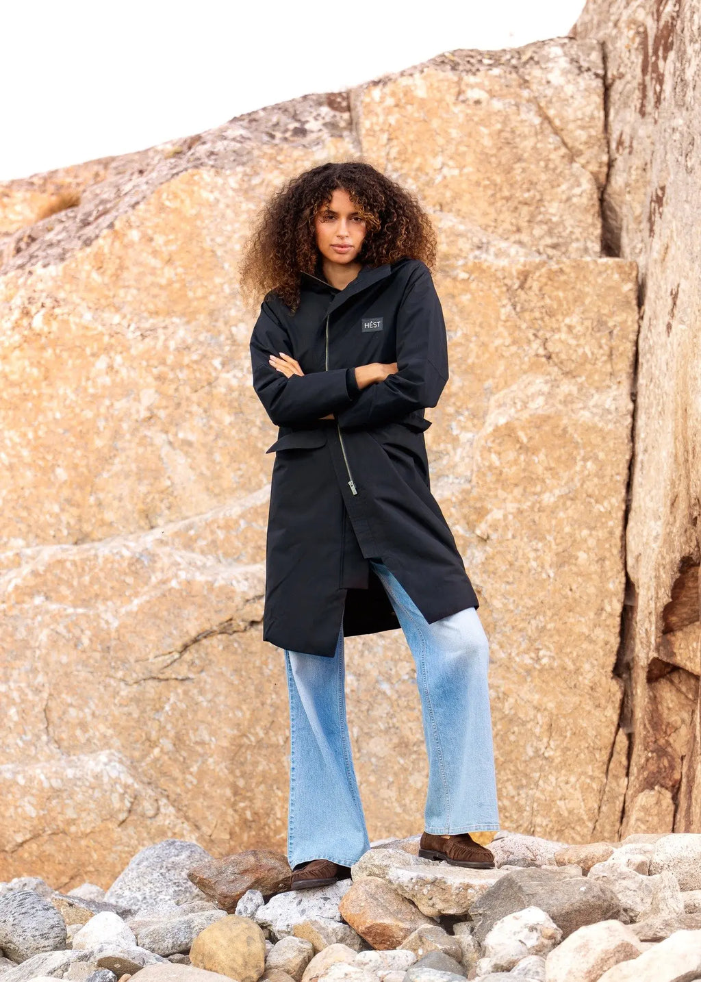 Hést søndre parkas - Svart