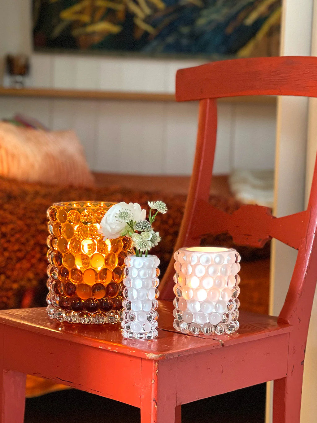 Skogsberg Smart Hurricane lamp Boule large - Amber