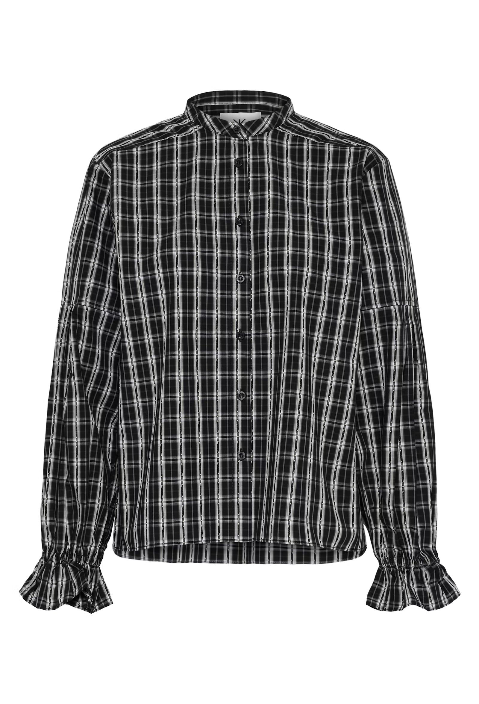 Karen by Simonsen Destiny Bluse - Sort/Grå Rutet