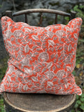 Anouska Velur Putetrekk - Burnt Orange m/ Brune blomster