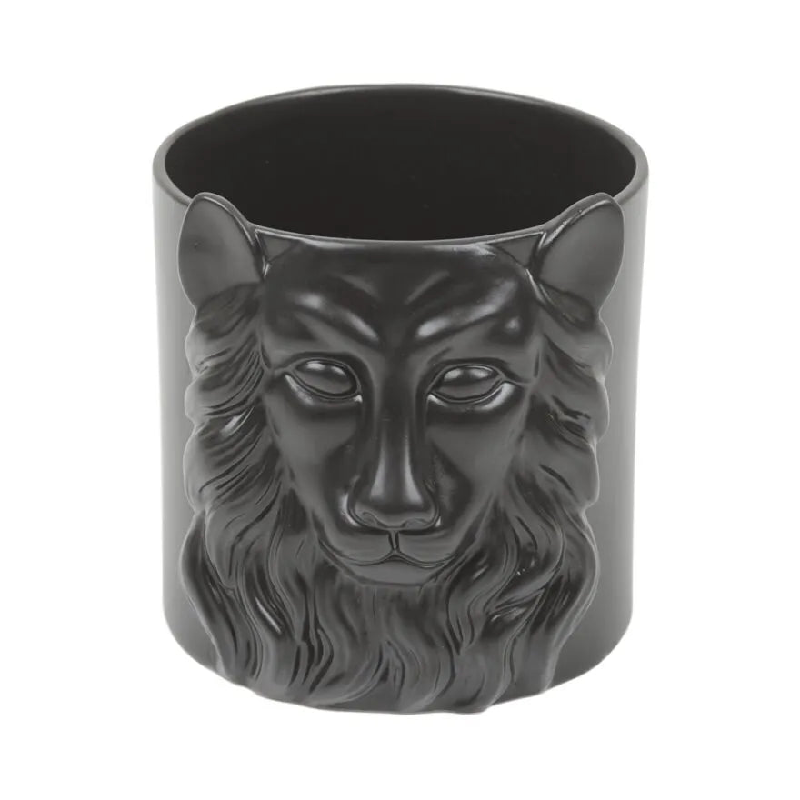 Løve Blomsterkrukke - Svart