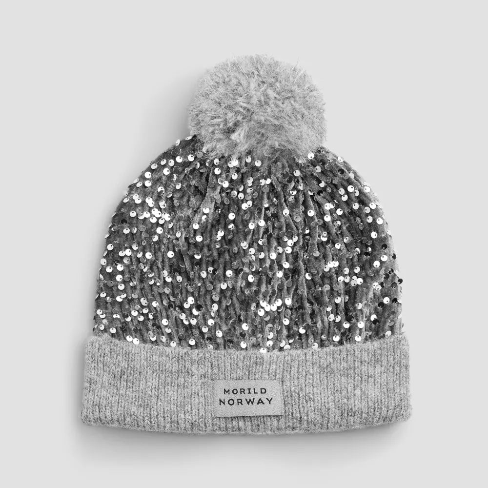 Morild Paljett og Glitter Lue Med Refleks - Sølvgrå