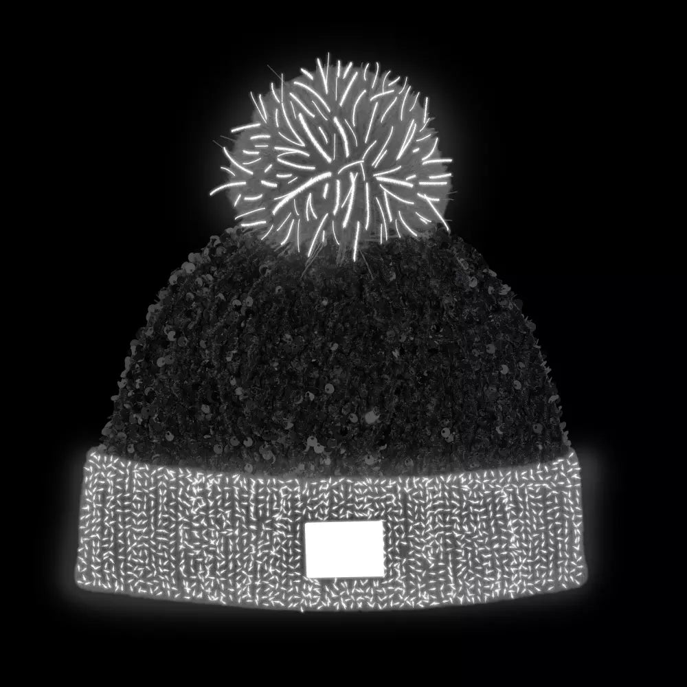 Morild Paljett og Glitter Lue Med Refleks - Sølvgrå