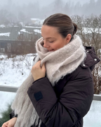 Bruka Design Mohair Håndstrikket Skjerf - Linne Linfarget