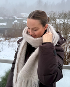 Bruka Design Mohair Håndstrikket Skjerf - Linne Linfarget