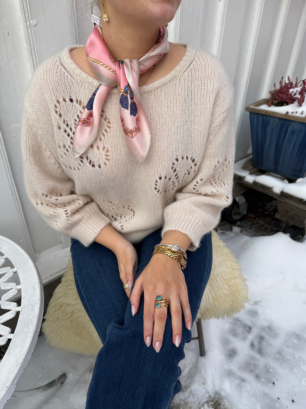 Cashmere Sweater With Flower