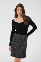 Cream Ribba Embrodery Topp