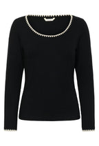 Cream Ribba Embrodery Topp