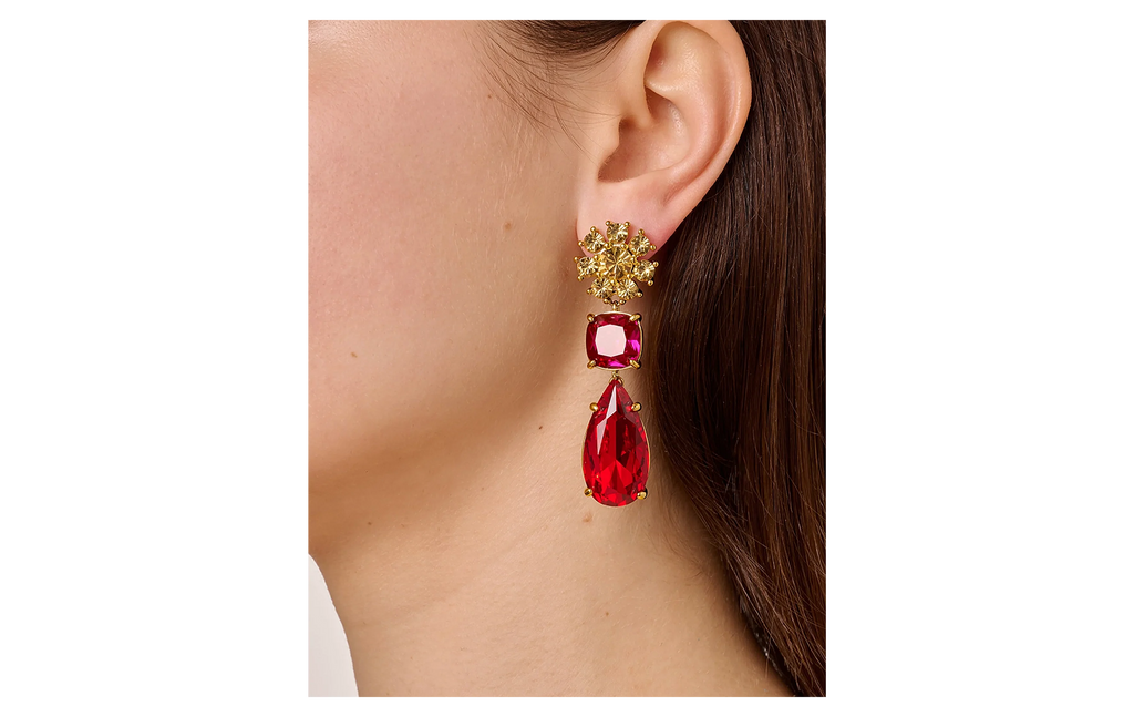 Dyrberg/Kern  Misia øredobber - Rød/Rosa