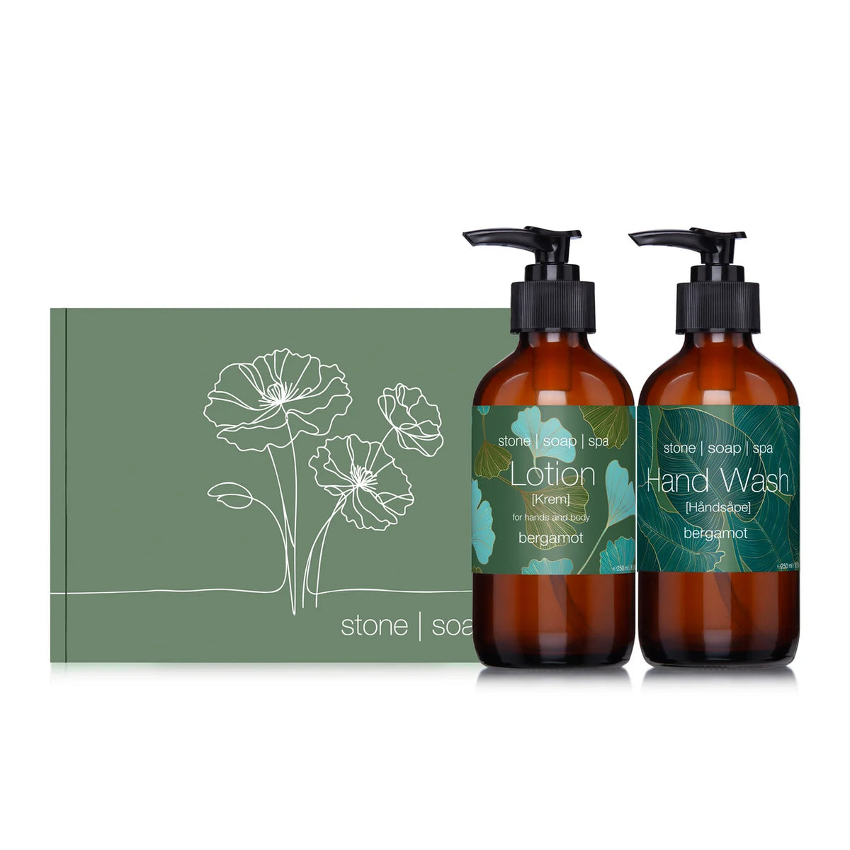 Stone Soap Gavepakke Bergamot - Håndsåpe og Kroppskrem