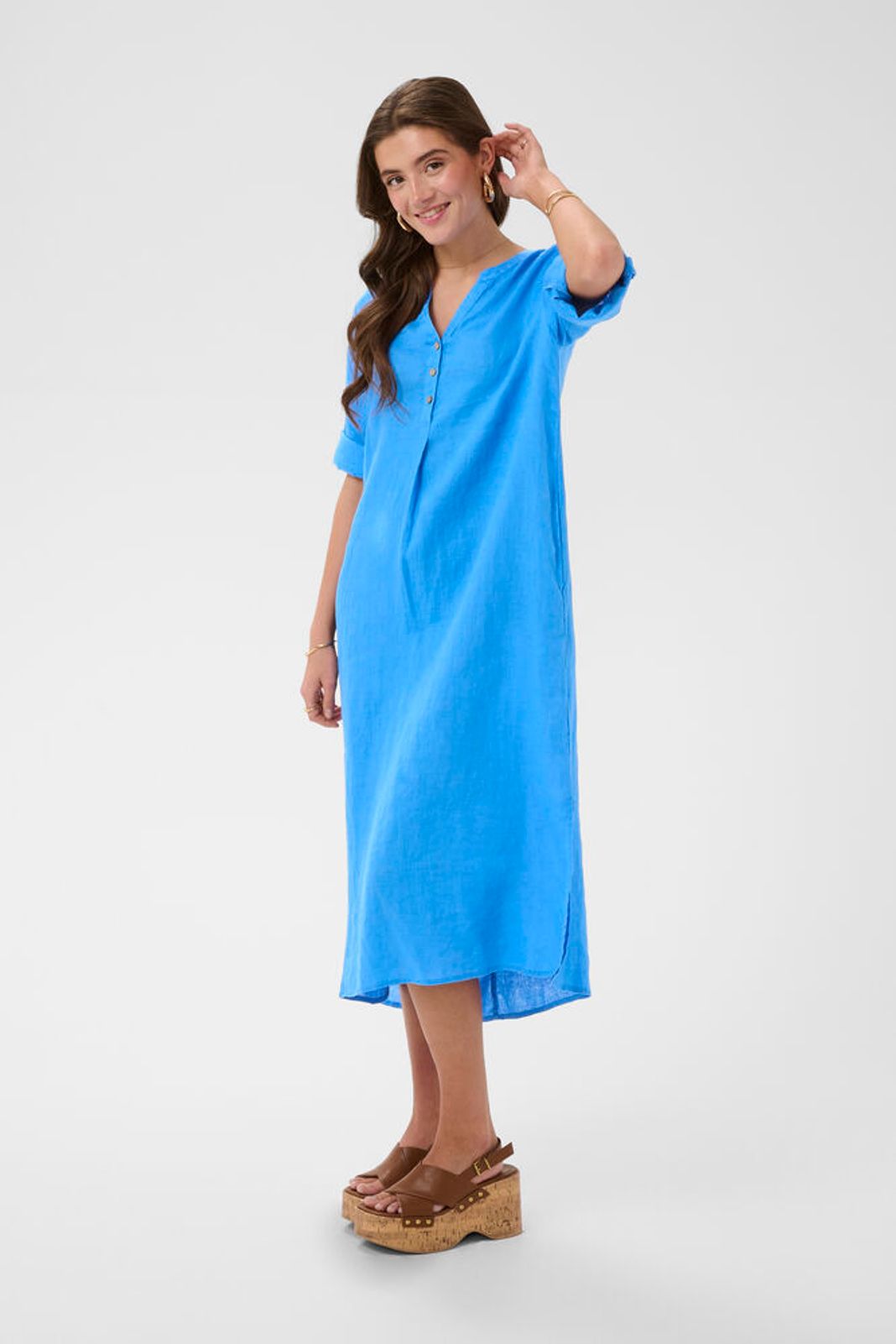Bellis Caftan Linen Dress