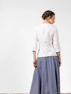 Jatt Linen Blouse With Ruffle