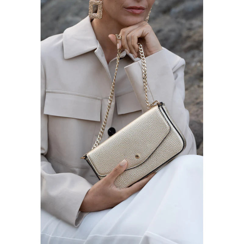 Pourchet Cowhide Skinnclutch - Gull