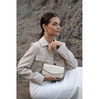 Pourchet Cowhide Skinnclutch - Gull