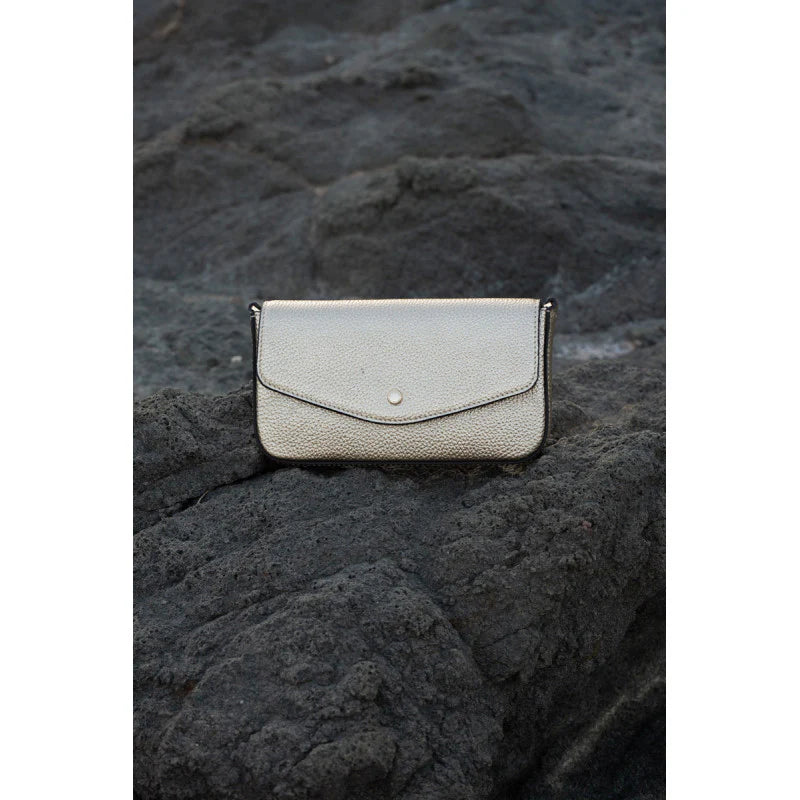 Pourchet Cowhide Skinnclutch - Gull