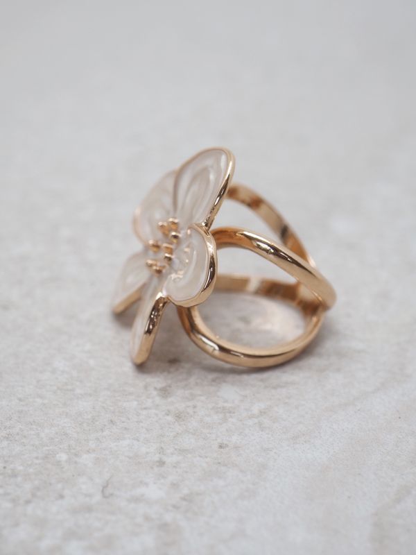 Skjerfnål Emaljeblomst Perlemorfarget