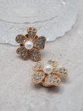 Knappepynt Perle og Strass Blomst