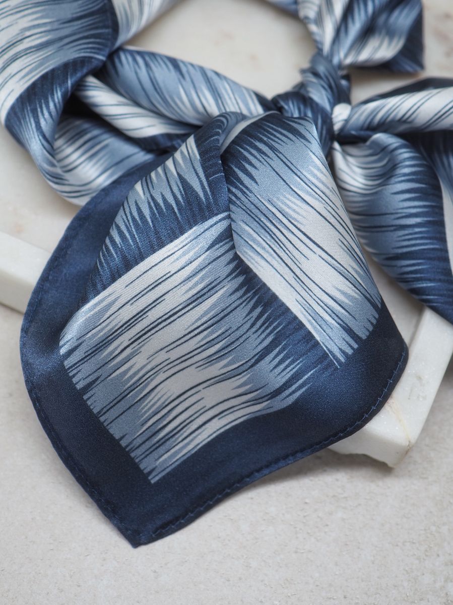 7 Days Silk Scarf Mini Dark Blue