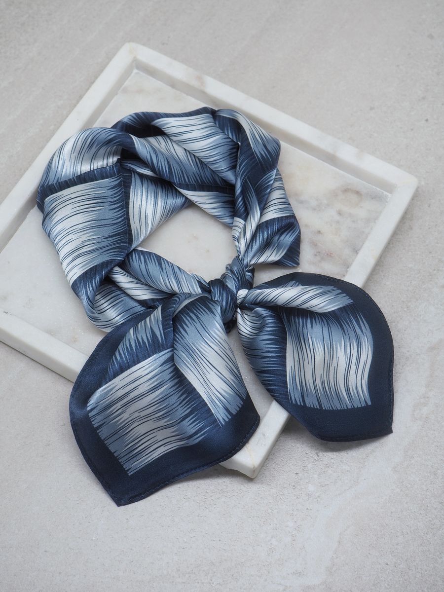 7 Days Silk Scarf Mini Dark Blue