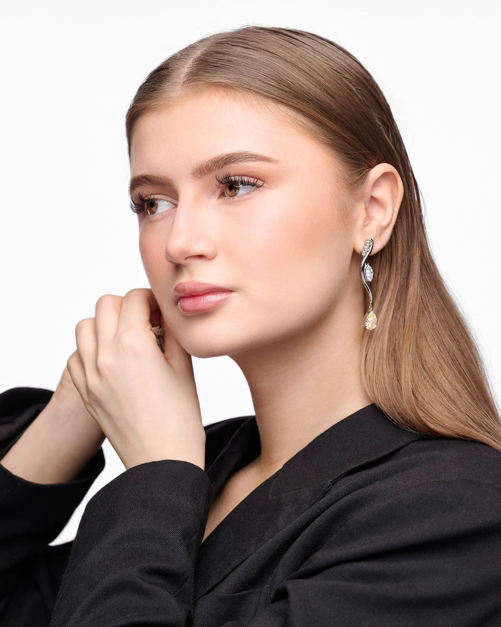 Yellow Drop Øredobber Sølv