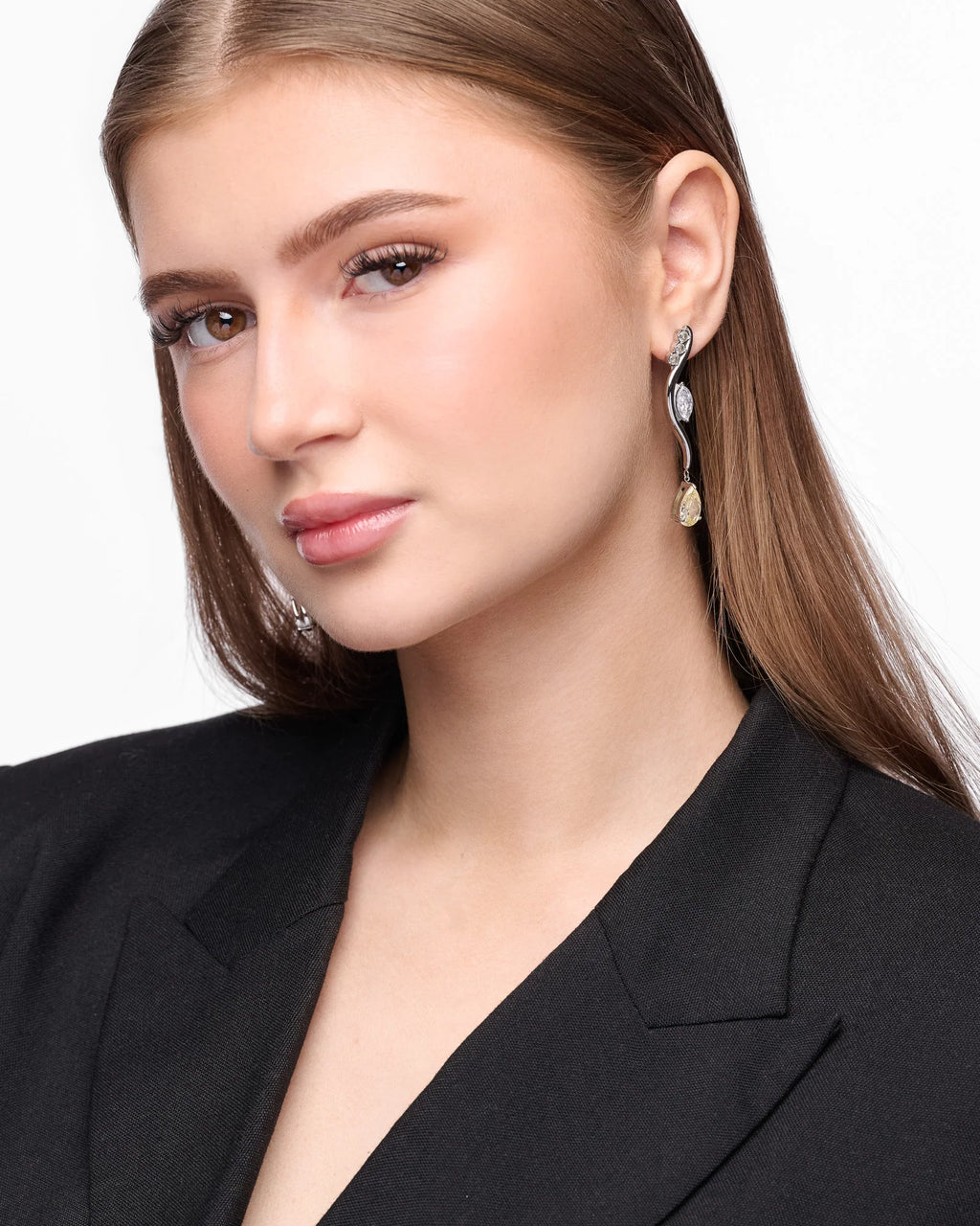 Yellow Drop Øredobber Sølv